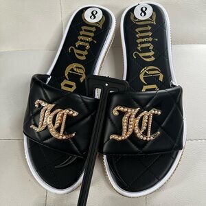 Juicy Couture Black Pearl Sandals Size 8